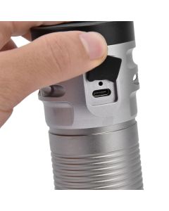 Brightest Flashlight LED 8 Modes Type C 9000mAh Waterproof Multifunctional Outdoor Light for CampingGrey