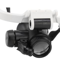 Head Mount Magnifying Glasses 8X 15X 23X Hands Free Bracket Magnifier with 2 LED Lights for Watch Repair