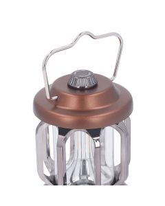 Retro Camping Lantern Vintage Camping Lamp Type C Rechargeable 3 Modes Dimmable with Hook Waterproof LED Tent Lamp for Garden Brown