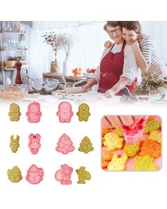 Christmas Cutter Mold Set 6 Piece Pattern Kitchen DIY Baking Mold For Biscuits Pastries Fondant Cakes
