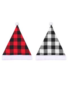 Plaid Christmas Hat Linen Adult Christmas Hat Xmas Holiday Hat Christmas Decorative Hat
