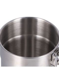 Outdoor Coffee Maker Cup 1L Camping Cooking Pot with Foldable Handle Lid for Hiking