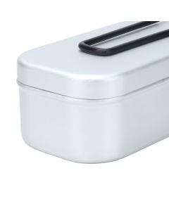 800ml Aluminum Lunch Box with Lid Rectangular Portable Bento Box for Outdoor Camping