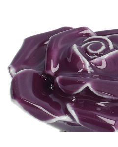 4 Set Rose Shaped Handle Modern Ceramic Cabinet Knob for Home Living Room BedroomPurple