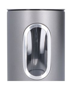 3Pcs Storage Jar Stainless Steel Food Tea Nut Container with Window Durable and Large Capacity for KitchenGrey