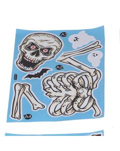4Pcs Halloween Skull Pattern Wall Sticker Decorative Wall Decal for Living Room Bedroom