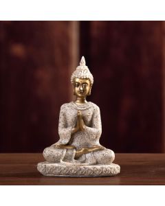 Buddha Statue Artisan Craftsmanship Clear Engraving Strong Frost Resistance Resin Meditating Buddha Statue for Hallway8138