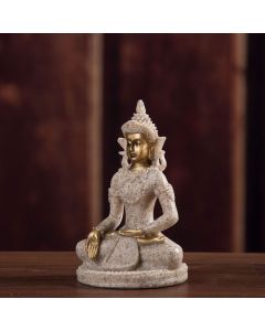 Buddha Statue Artisan Craftsmanship Clear Engraving Strong Frost Resistance Resin Meditating Buddha Statue for Hallway8135