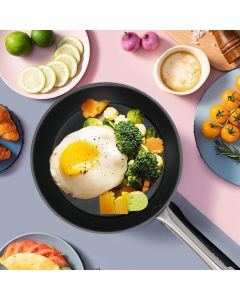 Stainless Steel Frying Pan Non‑Stick Stir‑Fry Pan Omelet Pancake Maker with Single Handle300x50mm