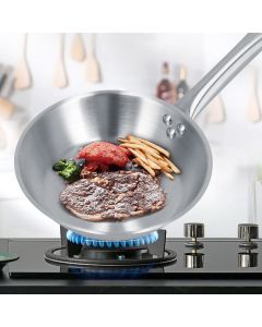 Stainless Steel Frying Pan Single Handle Fried Pan Cookware for Home induction Cooker9.4x2.0in