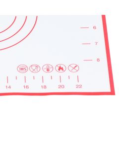Baking Mat Silicone Non Slip Heat Resistant Dough Mat with Scale for Home Kitchen 29x26cmRed