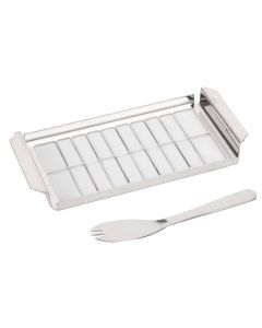 Stainless Steel Butter Cutter Container Butter Storage Box with Transparent Cover for KitchenWheat Chassis
