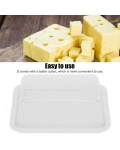 Rectangular Butter Cutting Box with Lid Portable Butter Storage Box for Home KitchenWhite