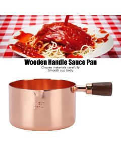 Sauce Pan Wooden Handle Rose Gold Stainless Steel Sauce Pot for Cooking Kitchen Ware1cup