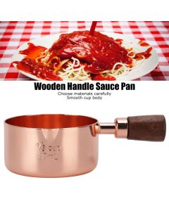 Sauce Pan Wooden Handle Rose Gold Stainless Steel Sauce Pot for Cooking Kitchen Ware1/3cup