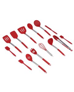 15PCS/Set Silicone Cooking Utensil Set with Stainless Steel Handle Kitchen Spatulas Spoon Cooking ToolsRed
