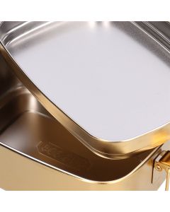 1.5L 2 Layer Lunch Box Portable Leakproof 304 Stainless Steel Bento Food Container Dinnerware for Home OfficeGold