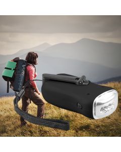 Mini LED Hand Crank Dynamo Solar Power Flashlight Portable Energy Saving Flashlight Camping