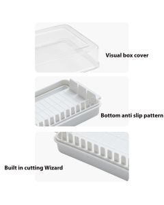 Butter Dish with Lid for Countertop Plastic Butter Keeper and Cutting Slot for Dividing and Storing Butter Container