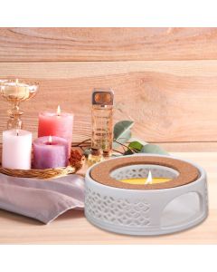 Teapot Warmer Porcelain Tea Heater without Electricity Candles Heating White Teapot Heater Winter Tea Warmer for Home Tea House