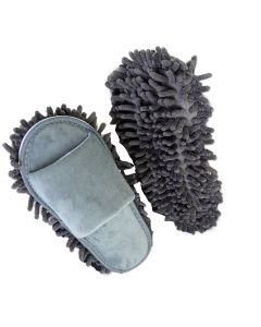 Floor Slippers Lazy Open Toed Mop Slipper Home Use Soft Pure Color Cleaning Slipper Grey M 39-41