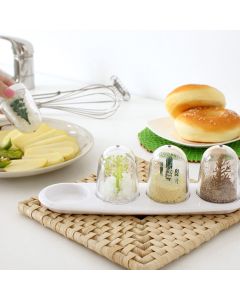 4pcs Seasoning Storage Container Innovative Cute Design Seasoning Shaker Kitchen Spice Jar Set for Home Plant