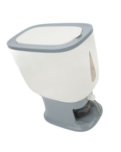 Household Rice Dispenser Large Capacity Automatic Rebound Food Grain Storage Container with Cup Grey