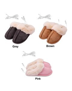 Women Heated Slipper USB Constant Temperature 50 Degrees Electric Foot Warmer Shoes for Winter Cold Weather