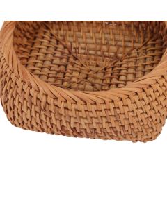 Rattan Storage Basket Hand Woven Simple Exquisite Rattan Organizer Storage Basket for Tea Sets Tableware L