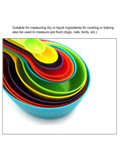 12Pcs Colorful Measure Cups and Spoons Set Safe Healthy Easy Storage DIY Stackable Nesting Kitchen Measuring Tools Random Color 12 Pieces