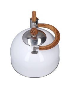 Whistling Kettle 2.5L Capacity White 304 Stainless Steel Fast Heating Ergonomic Handle Home Whistling Kettle