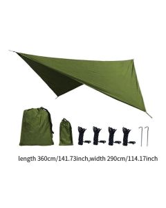 Camping Tarp Tent Tarp Awning Accessories Lightweight Hammock Canopy Rain Awning - Army green