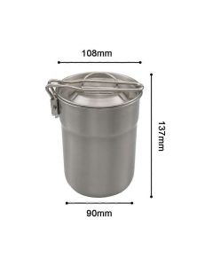 Camping Cup Stainless Steel Coffee Mug Portable Cooking Pot 1L with Lid Folding Handle for Camping Picnic Hiking Backpacking