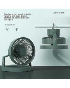 Camping Fan With Led Light,8000mah Outdoor Tent Fan With Light&hook,180 Rotating Fan for Camping