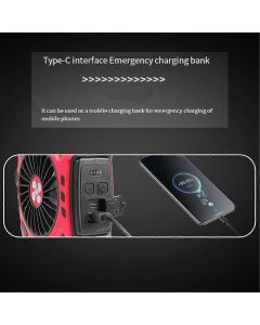 Portable Camping Fan with Light USB Charging Hanging Tent Light Black