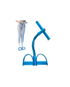 6 Tube Resistance Band Ankle Puller Foot Pedal Fitness Exercise Rope - Blue