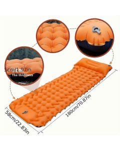 Portable Sleeping Pad, Camping Inflatable Mattress With Pillows, Folding Ultralight Air Cushion For Outdoor Hiking Trekking well - Green