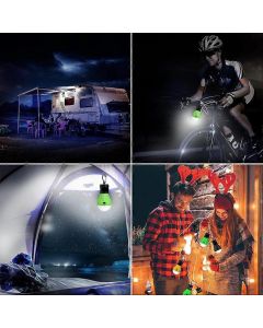 LED Camping Lantern, Super Bright Outdoor Waterproof Light with Hook, Ideal for Hiking, Fishing, Parties, 4-Pack Black