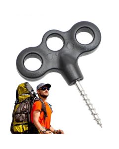 4pcs Camping Tent Stakes Screw‑In Metal Pegs, Lightweight Rust‑Resistant Windproof Stakes for Outdoor Use