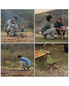 Durable Nylon Camping Stool with Stable Triangle Design, Breathable Seat Cover for Fishing and Hiking