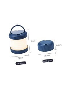 USB Rechargeable Folding Camping Lantern with Dual Lighting Mode, Lightweight LED Tent Light for Outdoor Hiking, Blue