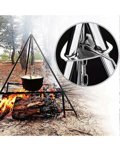 Portable Camping Gear and Equipment Detachable Outdoor Barbecue Tripod Hanging Rack Campfire Cooking Accessories Set