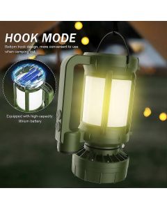 Solar Outdoor Camping Lantern with Cooling Fan Portable LED Flashlight Tent Lamp Searchlight for Outdoor Camping Hiking