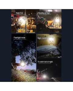Portable Solar LED Camping Lantern Waterproof Emergency Light with Handle, Battery Powered Tent Lamp for Camping Hiking Fishing Outdoor Survival