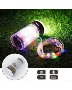 LED Camping String Light Portable 2 in 1 Campsite Ambient Lamp Waterproof Tent Light with 6 Lighting Modes Support Power Bank Function for Camping Hiking