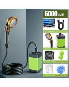 6000mAH Portable Shower Pump for Camping Long-Lasting & Quiet Outdoor Shower with LED Display, IP68