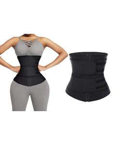 Sweat Waist Trainer for Women Sauna Sweat Belt Slim Body Shaper Corset - Black & M