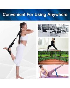 Izzila Stretching Strap with Loops, Yoga Stretch Strap, Fitness Stretch Band black