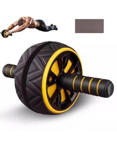 Wide Ab Roller Wheel for Home Gym Core Training - Yellow