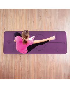 TPE Yoga Mat Exercise Fitness Sport Non Slip Workout Mat with Body Alignment Lines